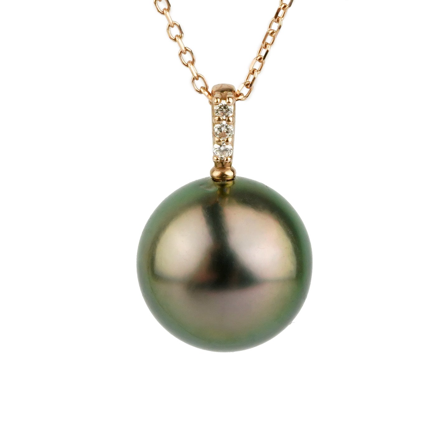 Tahitian Plum Peacock Pearl & Diamond Éclat Necklace on 14KRG