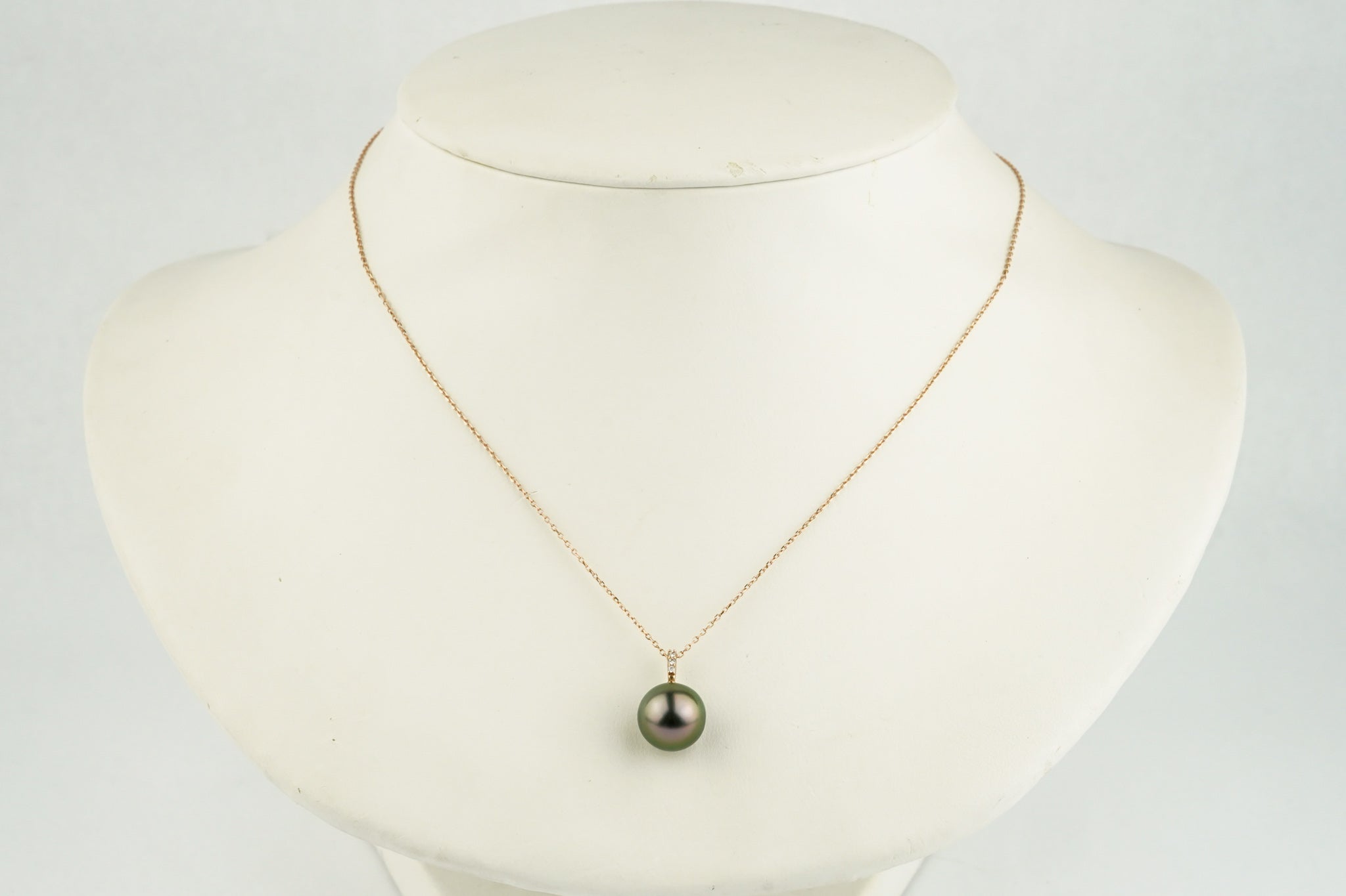 Tahitian Plum Peacock Pearl & Diamond Éclat Necklace on 14KRG