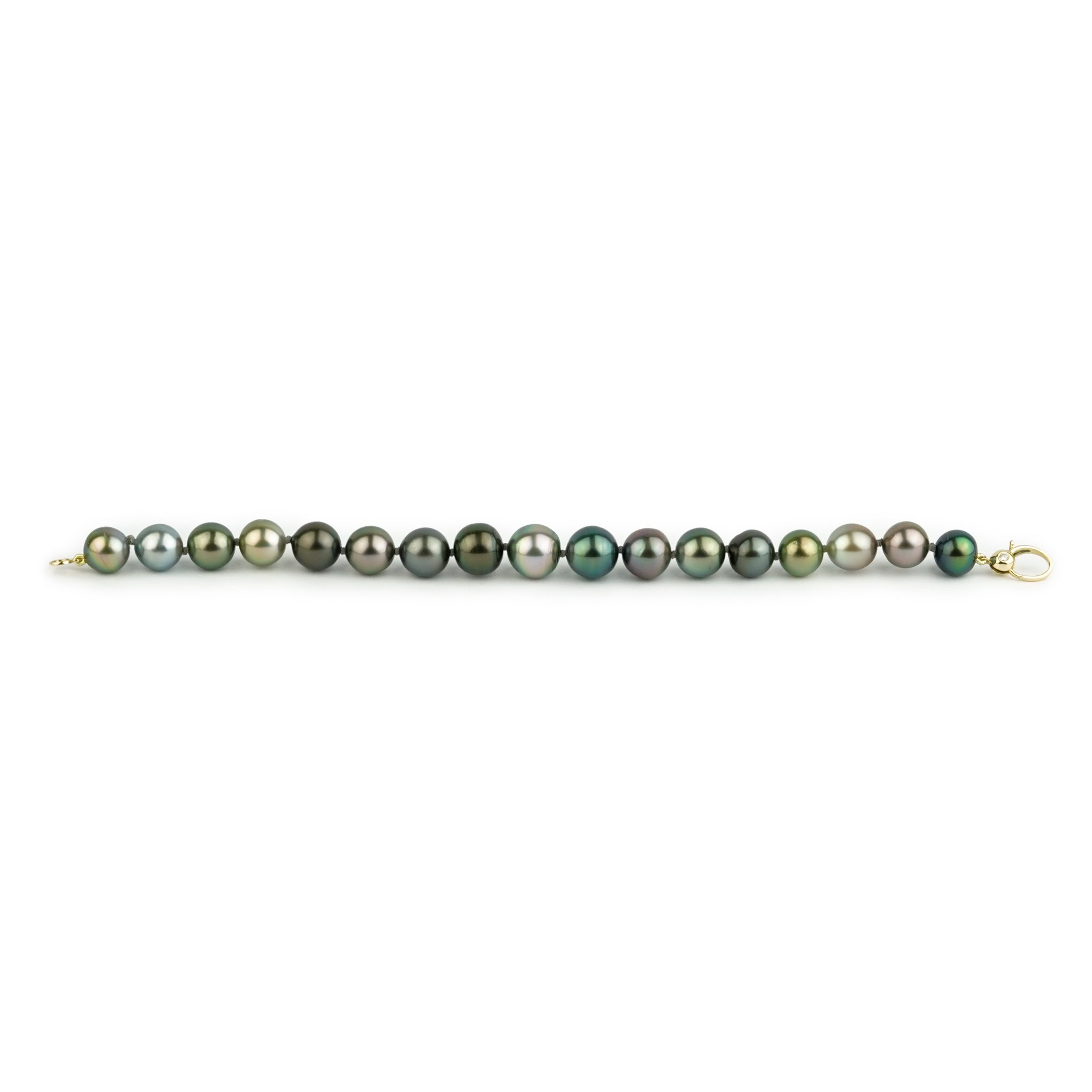 Pink-Green 9-10.7mm Tahitian Pearl Bracelet