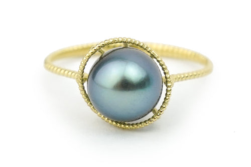 Silvery Lavender Tahitian Pearl Mermaid Ring