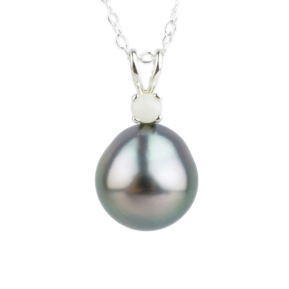 Tahitian Pearl Opal Silvery Pink Étoile Necklace on Sterling