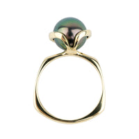 Peacock Green Tahitian Pearl Petal Ring