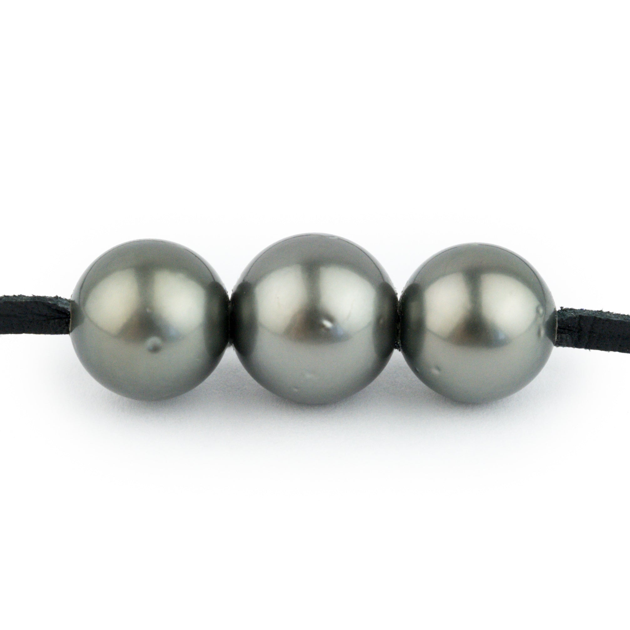Triple 10.5mm-11.5mm Dark Silvery Eimeo Mana Necklace