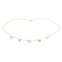 Tahitian Keshi Pearl Beaded Dangle Necklace