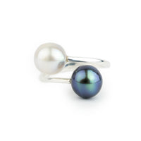 Harmony Double Tahitian Pearl Ring on Sterling Silver