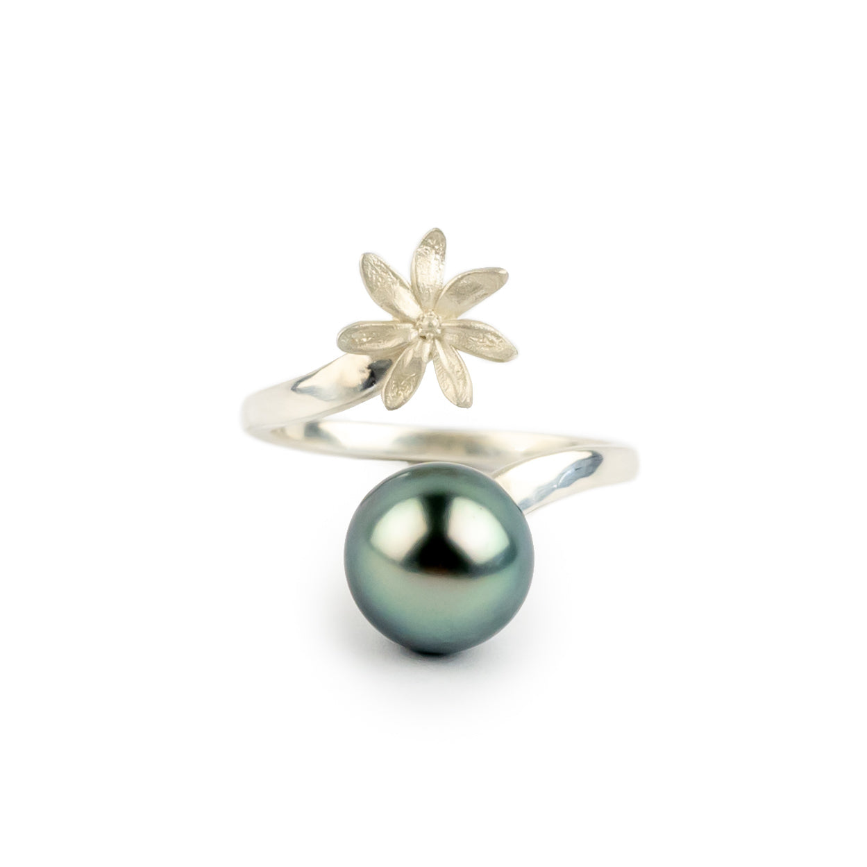 Tiaré Sterling Silver Tahitian Pearl Ring – Kamoka Pearl