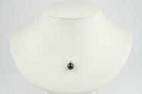Midnight Purple 9mm Tahitian Pearl I'a Necklace on Sterling Silver