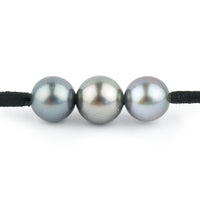 Silvery Blue 10.2-11mm Triple Eimeo Mana Necklace
