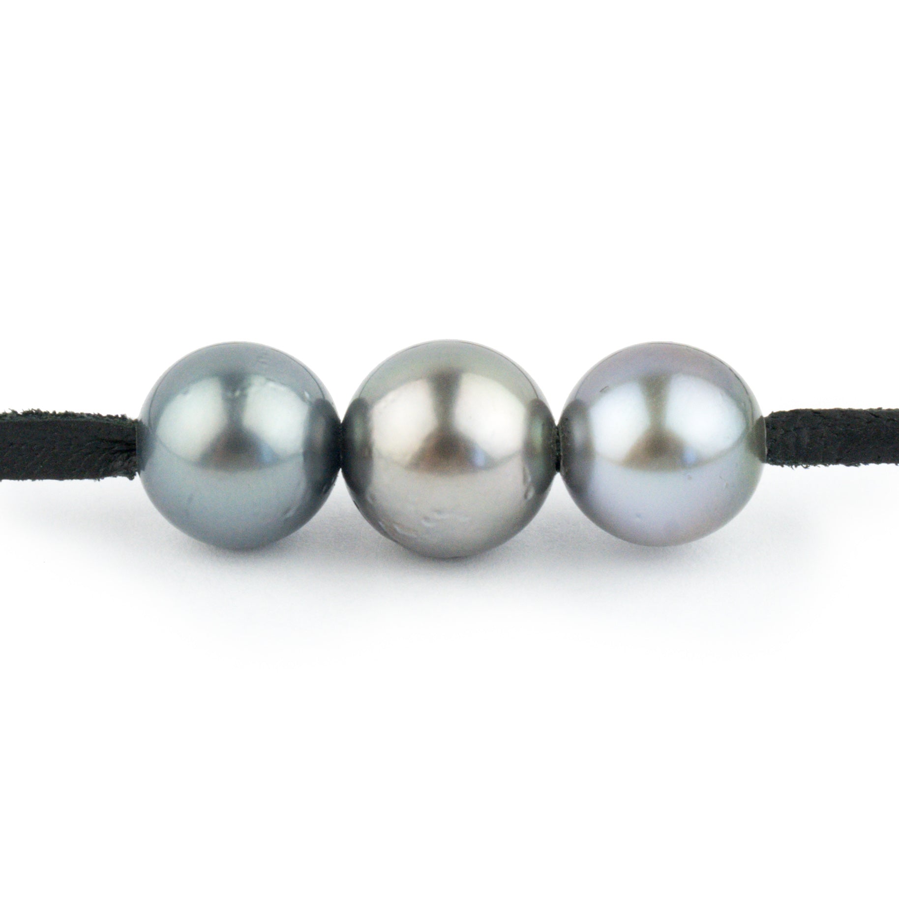 Silvery Blue 10.2-11mm Triple Eimeo Mana Necklace