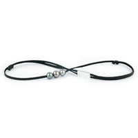Silvery Blue 10.2-11mm Triple Eimeo Mana Necklace