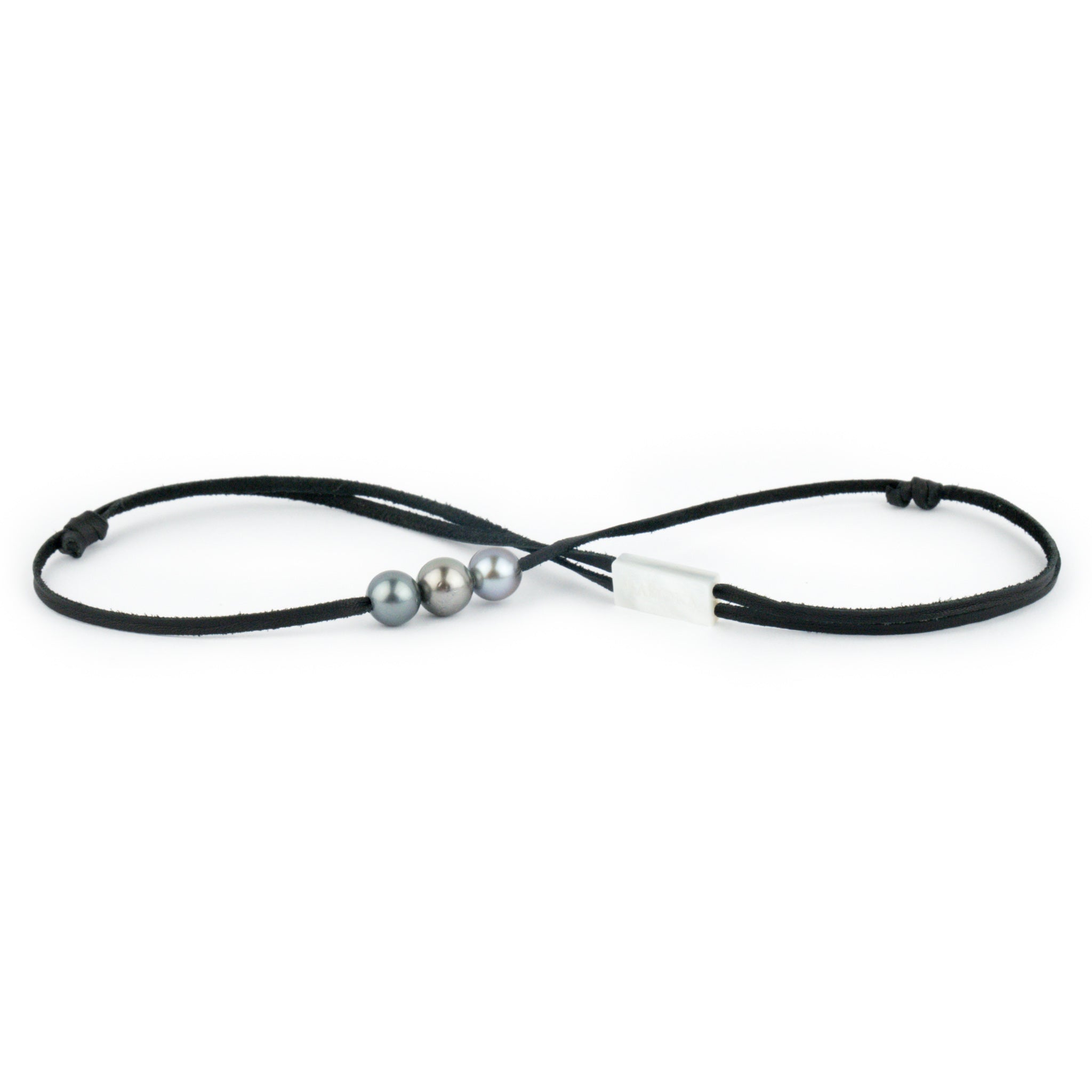 Silvery Blue 10.2-11mm Triple Eimeo Mana Necklace