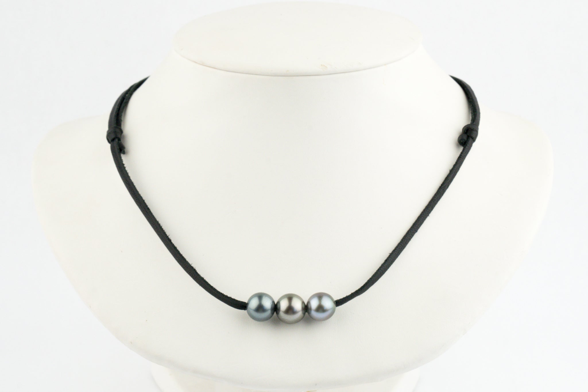 Silvery Blue 10.2-11mm Triple Eimeo Mana Necklace