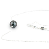 Purple Midnight 10.2mm Tahitian Pearl Solitaire Necklace on Sterling Silver