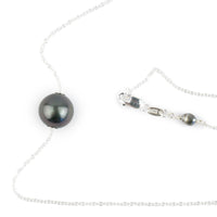 Purple Midnight 10.2mm Tahitian Pearl Solitaire Necklace on Sterling Silver