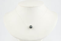 Purple Midnight 10.2mm Tahitian Pearl Solitaire Necklace on Sterling Silver