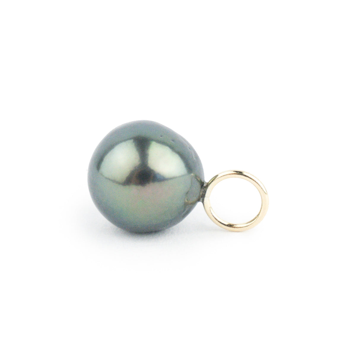 Deep Peacock Green Baroque 10mm Tahitian Pearl Pendant on Gold Filled