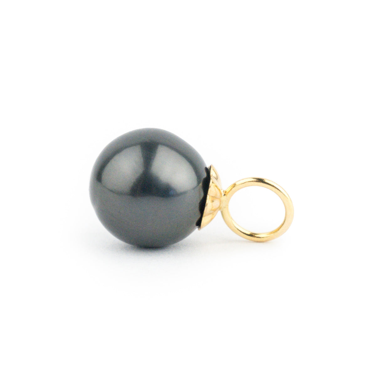 Eclipse Black 9.4mm Tahitian Pearl Pendant on Gold Filled