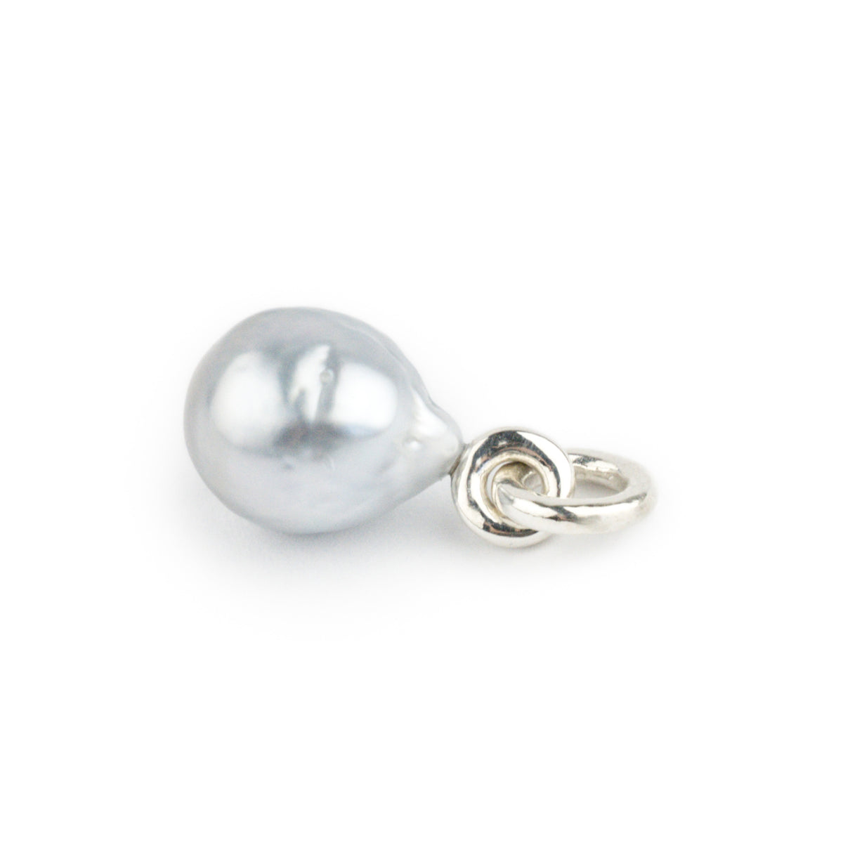 Light Silvery Baroque Tahitian Pearl Rava Pendant on Sterling Silver