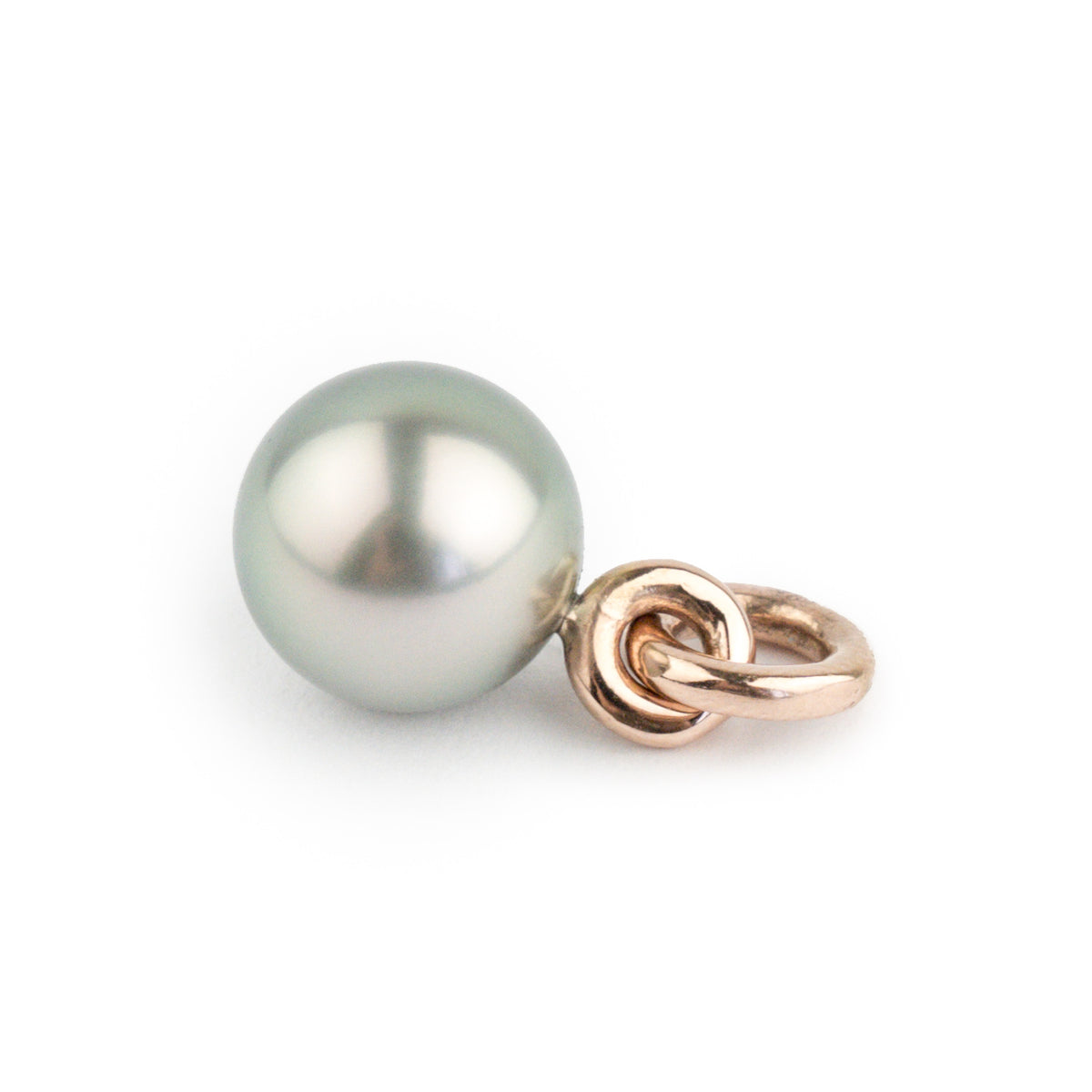 Seafoam Green 10.6mm Tahitian Pearl Rava Pendant on 14K Rose Gold