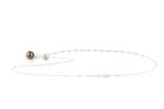 Dark Aubergine Peacock Tahitian Pearl Charm Necklace (Sterling)