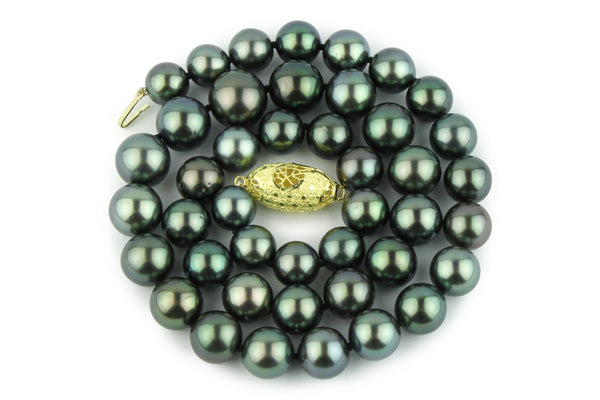 Tropical Emerald Green 9-12mm Tahitian Pearl Strand – Kamoka Pearl