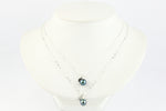 Flashy Blue-Green Tahitian Pearl Charm Necklace (Sterling)