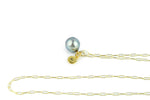 Silvery Blue Tahitian Pearl Charm Necklace