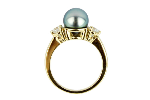 Tahitian Pearl & Diamond Bisou Ring