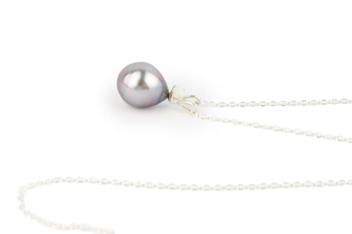 Tahitian Pearl & Opal Étoile Necklace on Sterling Silver