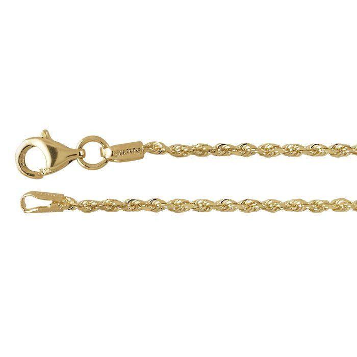 14K Gold Diamond Cut French Rope Chain