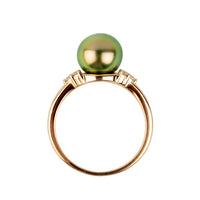 Tahitian Pearl & Diamond Toru Ring on 14K Rose Gold