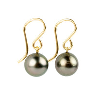 Golden Pink Green Tahitian Pearl Dangles on 14/20 Gold-Filled