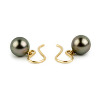 Golden Pink Green Tahitian Pearl Dangles on 14/20 Gold-Filled