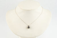 Pink Green Tahitian Pearl & Diamond Hoa Necklace on 14K White Gold