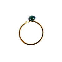 Tahitian Keshi Crescent Moon Ring on 14K Gold