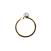 Tahitian Keshi Crescent Moon Ring on 10K Gold