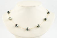 Pastel Rainbow Tin-Cup Tahitian Pearl Necklace on 14/20 Gold Filled