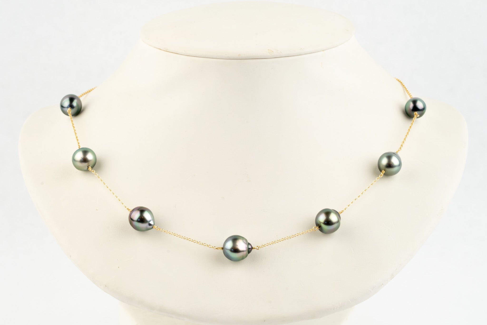 Pastel Rainbow Tin-Cup Tahitian Pearl Necklace on 14/20 Gold Filled