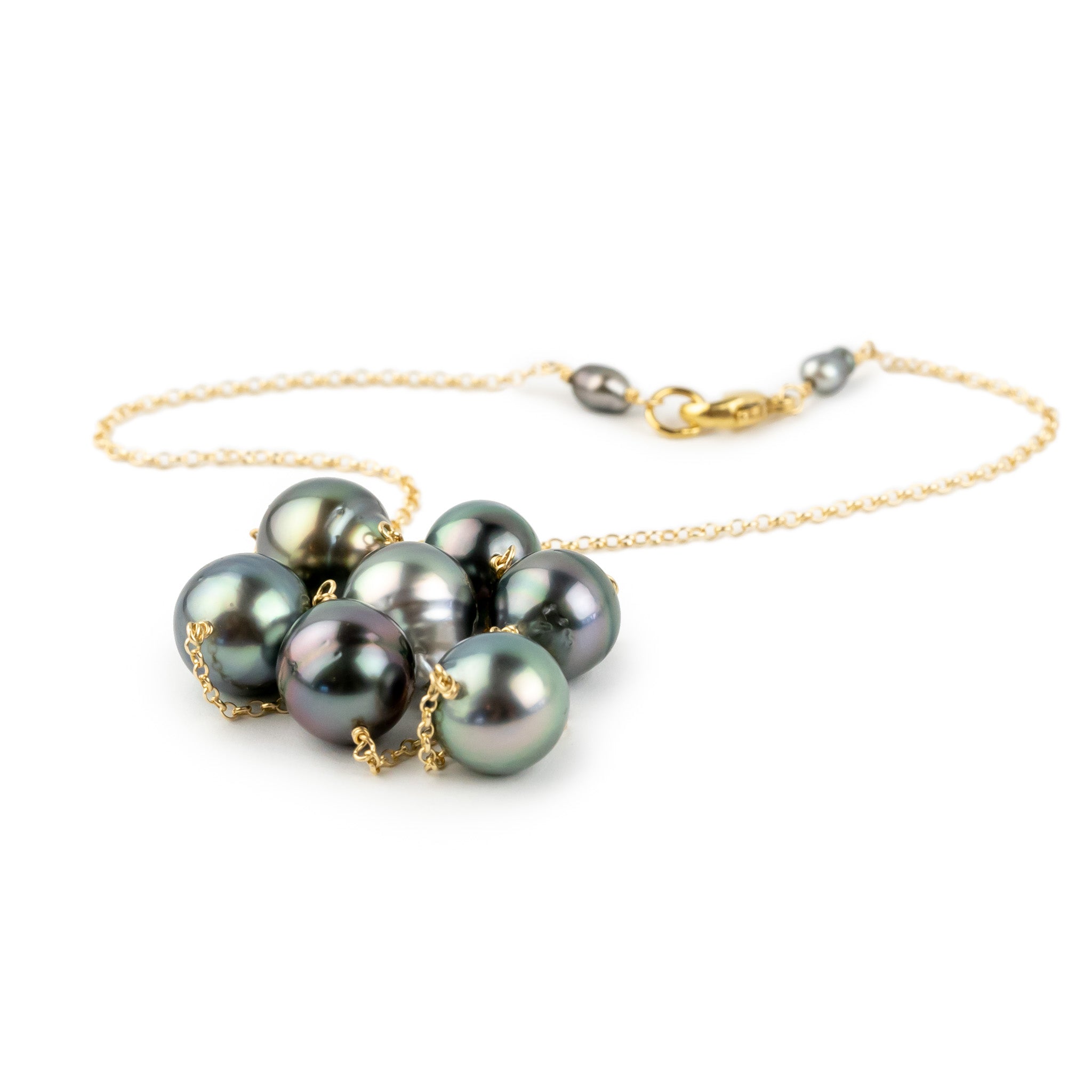 Pastel Rainbow Tin-Cup Tahitian Pearl Necklace on 14/20 Gold Filled