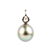 Pastel Rainbow 11.8mm Tahitian Pearl Rava Pendant on 14K White Gold
