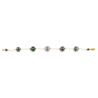 Pink Green Circled Tin-Cup Tahitian Pearl Bracelet on 14/20 Gold Filled