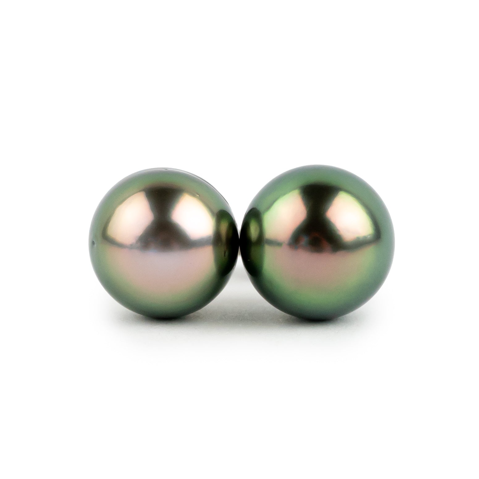 Flashy Pink Peacock 10mm Tahitian Pearl Statement Stud Earrings