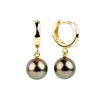Blush Pink Tahitian Pearl Huggie Hoop Earrings