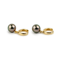 Blush Pink Tahitian Pearl Huggie Hoop Earrings
