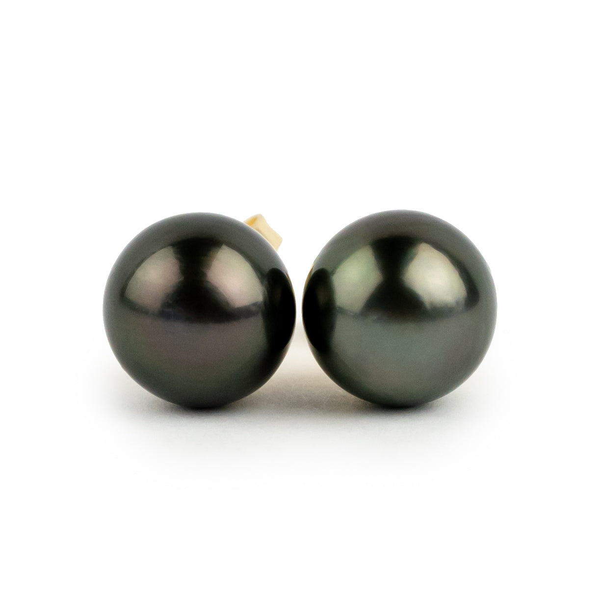 Eclipse Black 9-9.6mm Tahitian Pearl Stud Earrings