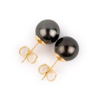 Eclipse Black 9-9.6mm Tahitian Pearl Stud Earrings