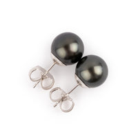 Eclipse Black 9-9.6mm Tahitian Pearl Stud Earrings