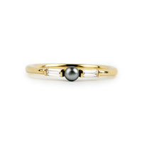 Tahitian Keshi Pearl & Diamond Mahana Ring