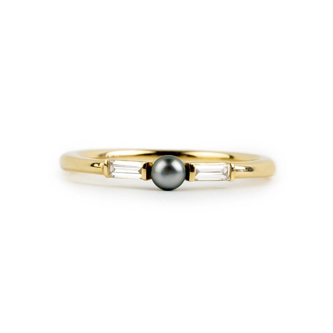 Tahitian Keshi Pearl & Diamond Mahana Ring