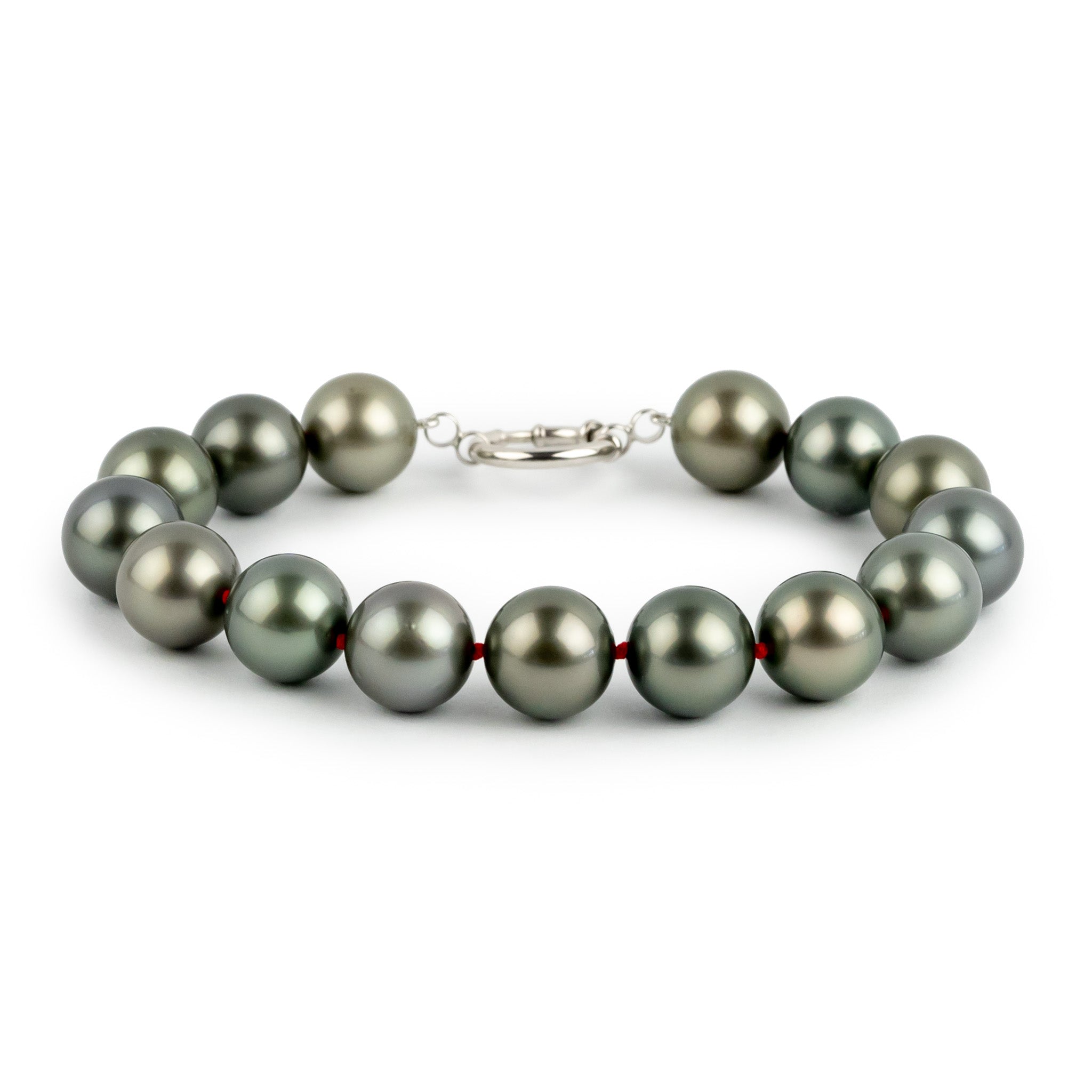 Silvery Green 11-11.8mm Tahitian Pearl Bracelet